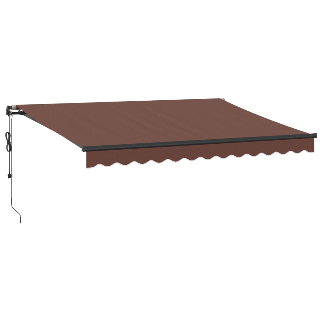 vidaXL Tenda da Sole Retrattile Automatica con LED Marrone 350x250 cm