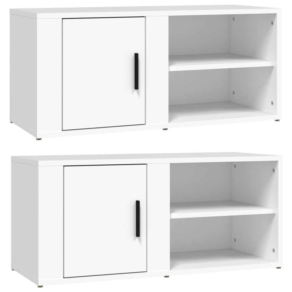 vidaXL Mobili Porta TV 2 pz Bianco 80x31,5x36 cm in Legno Multistrato