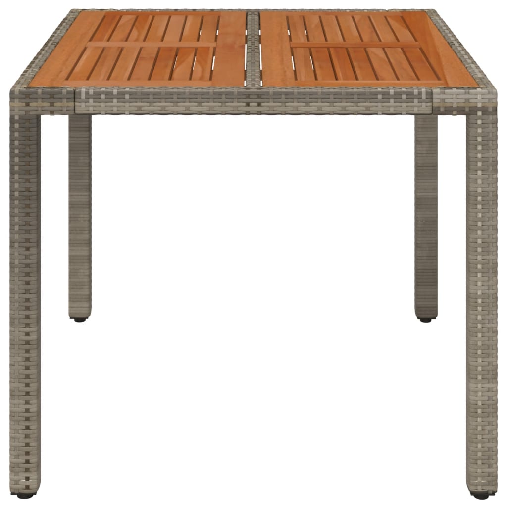 vidaXL Tavolo da Giardino Piano in Legno Grigio 90x90x75 cm Polyrattan