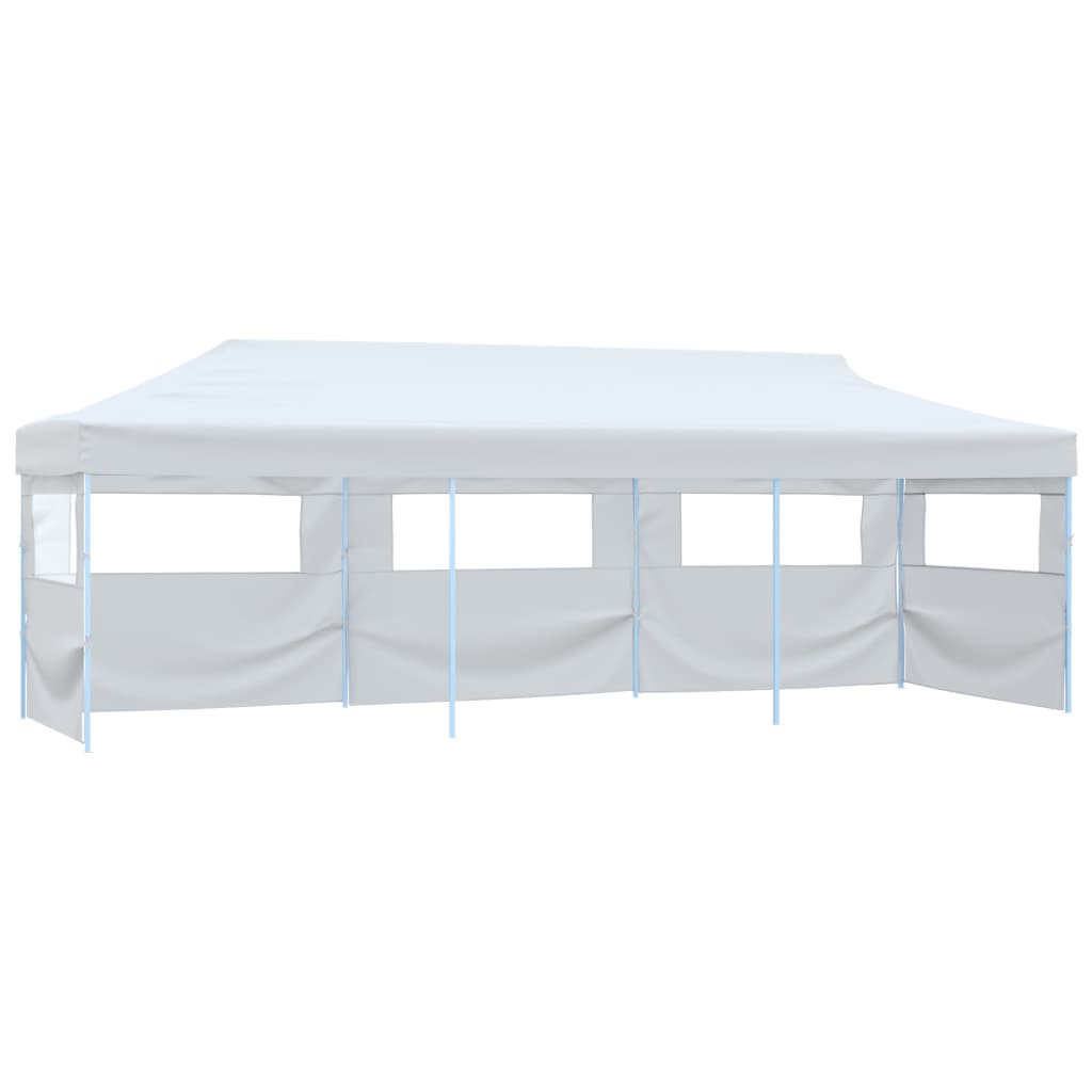 vidaXL Tenda Pieghevole Pop-Up con 5 Pareti Laterali 3x9 m Bianca