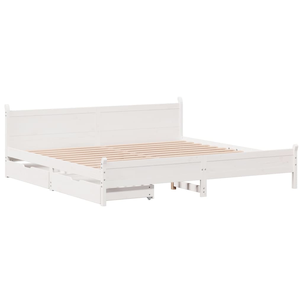 vidaXL Letto senza Materasso Bianco 180x200 cm Legno Massello di Pino