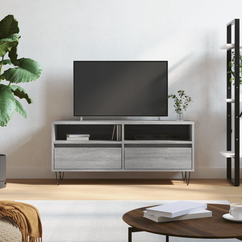 vidaXL Mobile Porta TV Grigio Sonoma 100x34,5x44,5cm Legno Multistrato