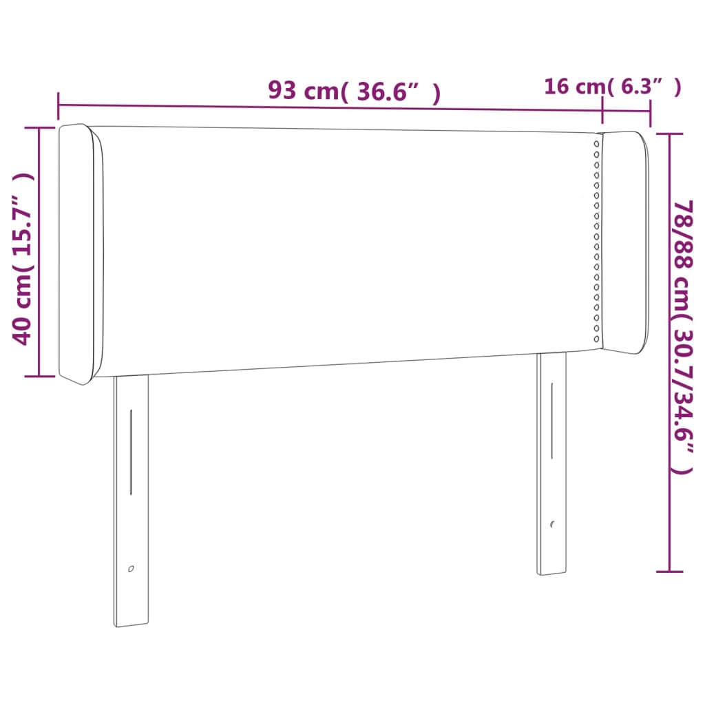 vidaXL Testiera Grigio Chiaro a LED 93x16x78/88 cm in Tessuto