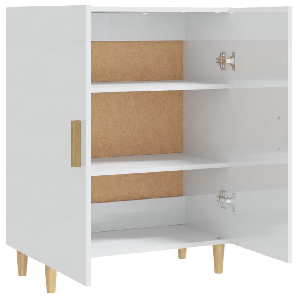 vidaXL Credenza Bianco Lucido 70x34x90 cm in Legno Multistrato