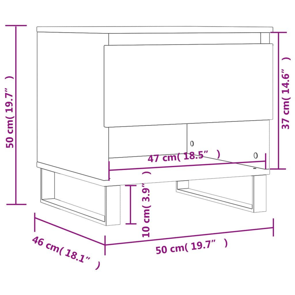 vidaXL Tavolini Salotto 2pz Rovere Marrone 50x46x50 Legno Multistrato