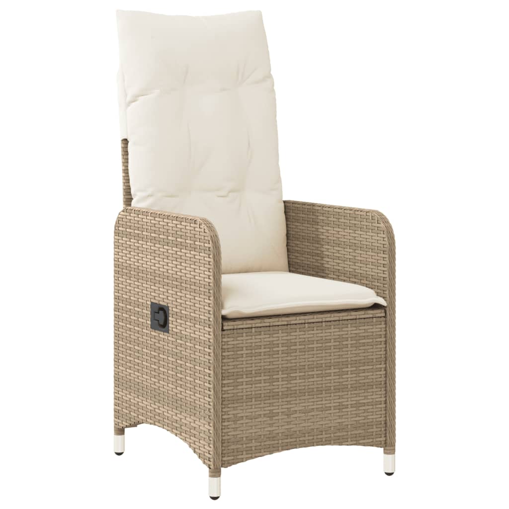 vidaXL Set da Bistrò da Giardino 3 pz con Cuscini Beige in Polyrattan