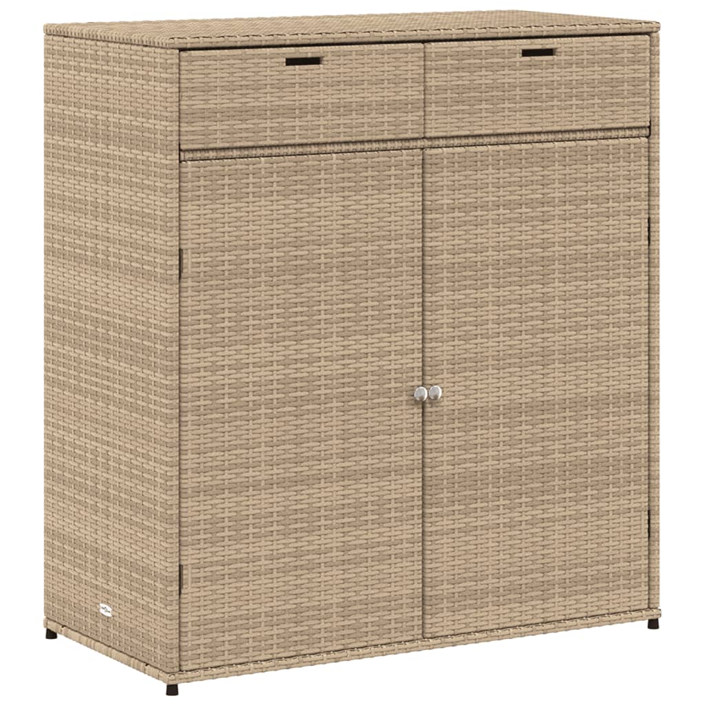 vidaXL Armadietto Portaoggetti Giardino Beige 105x55x113cm Polyrattan