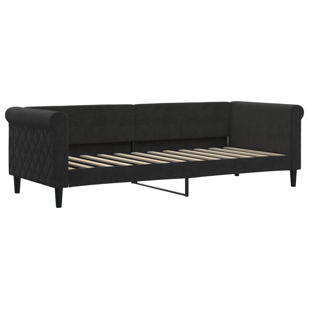 vidaXL Divano Letto Estraibile con Cassetti Nero 80x200 cm in Velluto