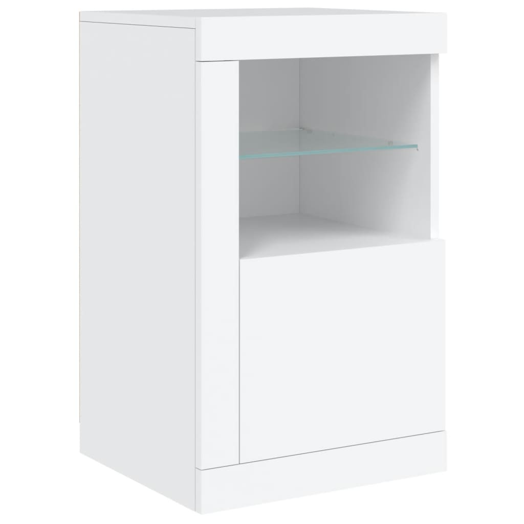 vidaXL Credenza con Luci LED Bianca 164x37x67 cm