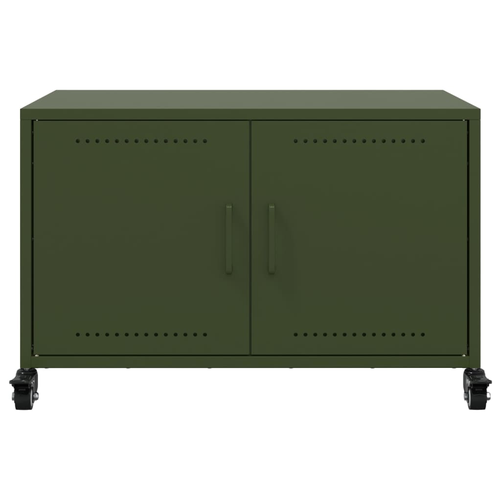 vidaXL Mobile TV Verde Oliva 68x39x43,5 cm in Acciaio