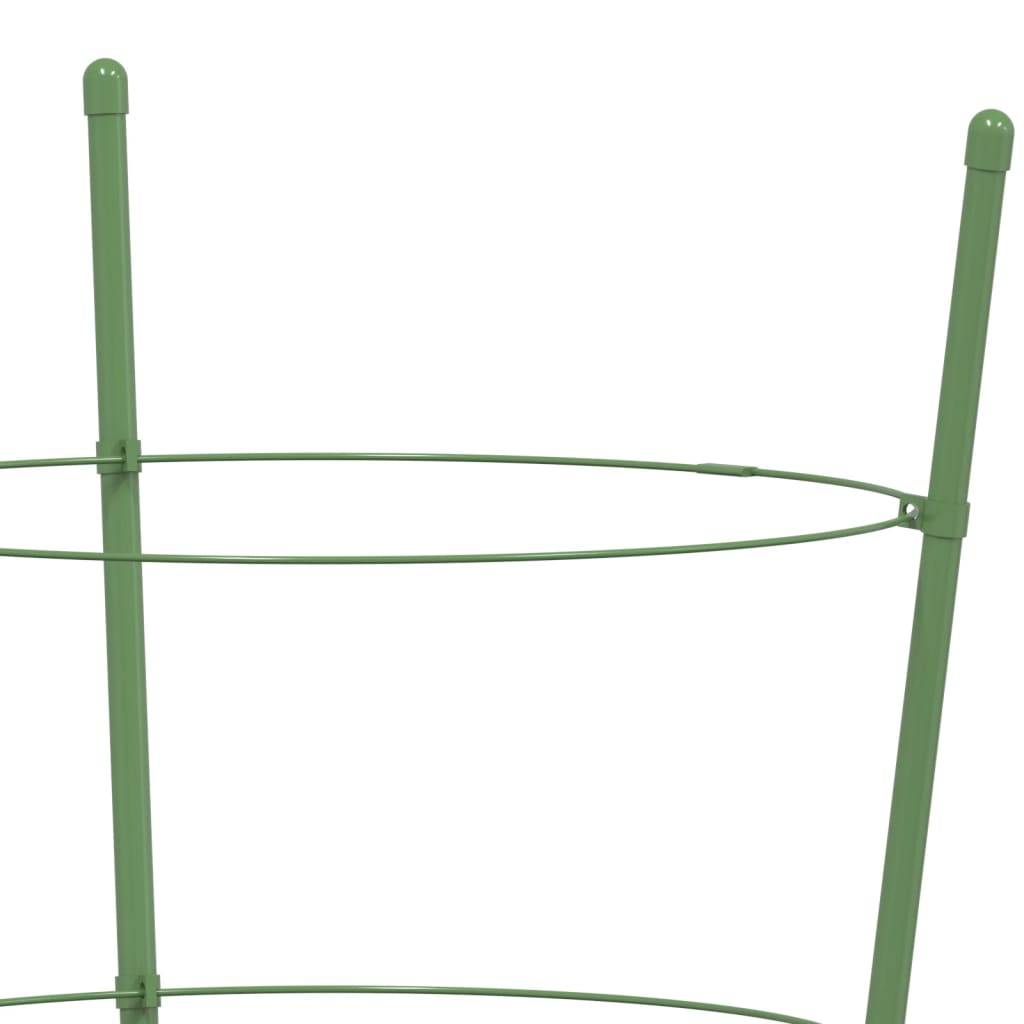 vidaXL Supporti Piante da Giardino con 3 Anelli 5pz Verde 60cm Acciaio