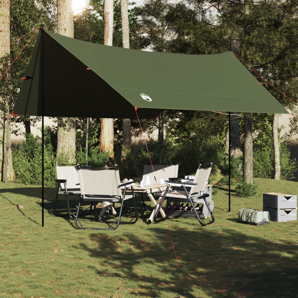 vidaXL Telone da Campeggio Verde Oliva 438x376x212 cm Impermeabile