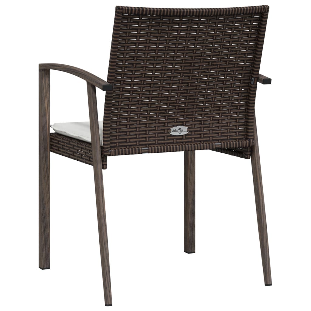 vidaXL Sedie Giardino con Cuscini 2pz Marroni 5,56x57x83 cm Polyrattan