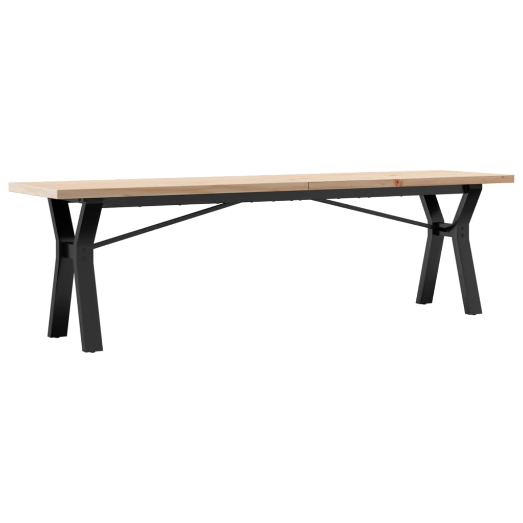 vidaXL Tavolino Salotto Telaio a Y 160x40x45,5 cm Legno Pino e Acciaio