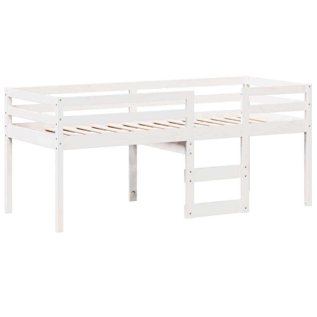 vidaXL Letto a Soppalco con Tetto Bianco 75x190 cm in Legno di Pino