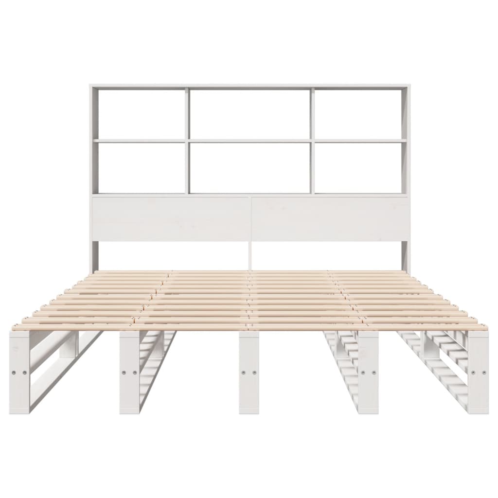 vidaXL Letto Libreria senza Materasso Bianco 120x190 cm Legno Massello