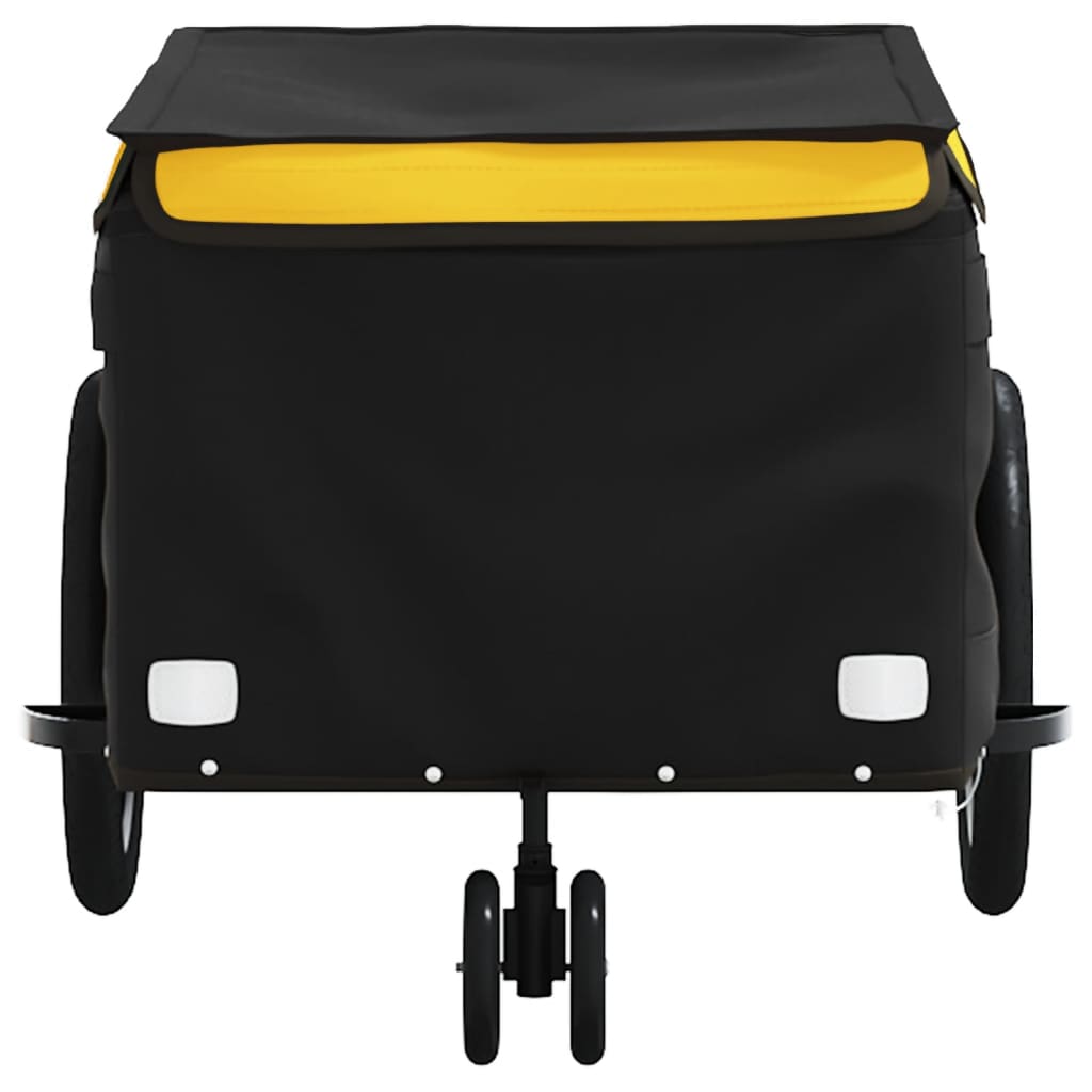 vidaXL Rimorchio da Bici Nero e Giallo 30 kg in Ferro