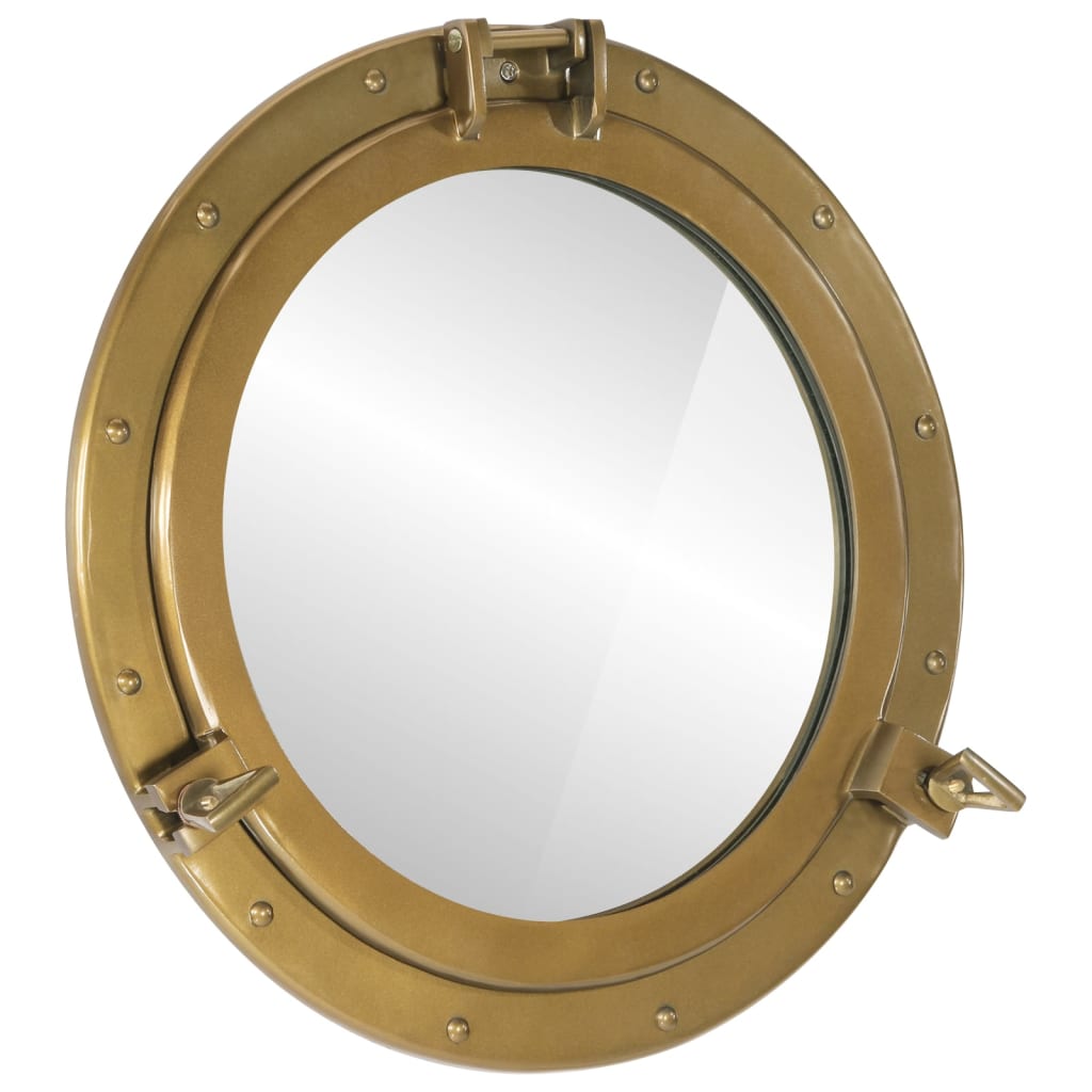 vidaXL Specchio da Parete Design Oblò Ø50 cm in Alluminio e Vetro