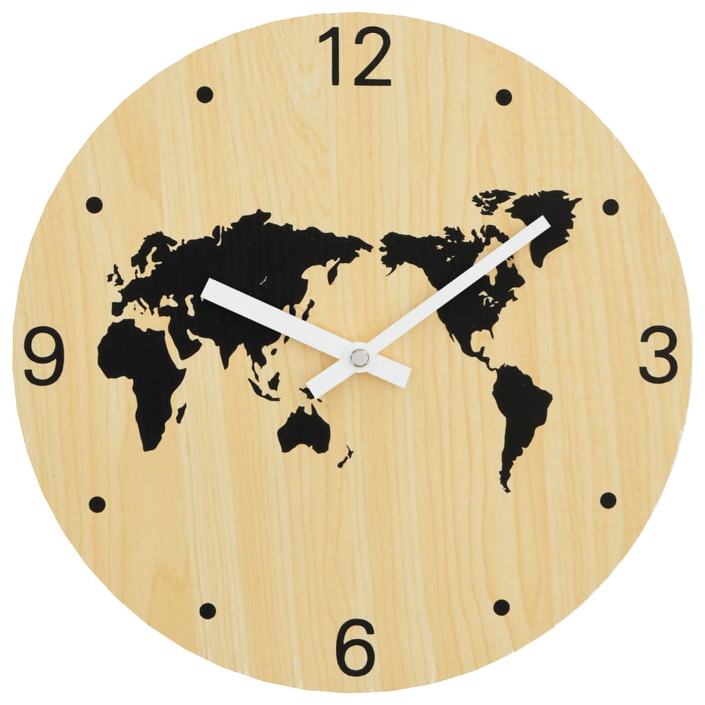 vidaXL Orologio a Parete Giallo e Nero Ø30 cm in Legno Multistrato