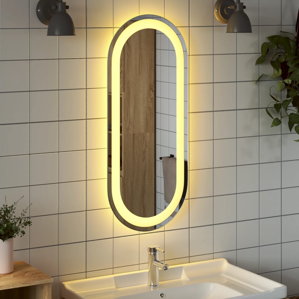 vidaXL Specchio da Bagno LED 70x30 cm Ovale