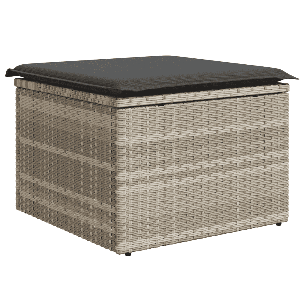 vidaXL Set Divani da Giardino 11 pz con Cuscini in Polyrattan Grigio