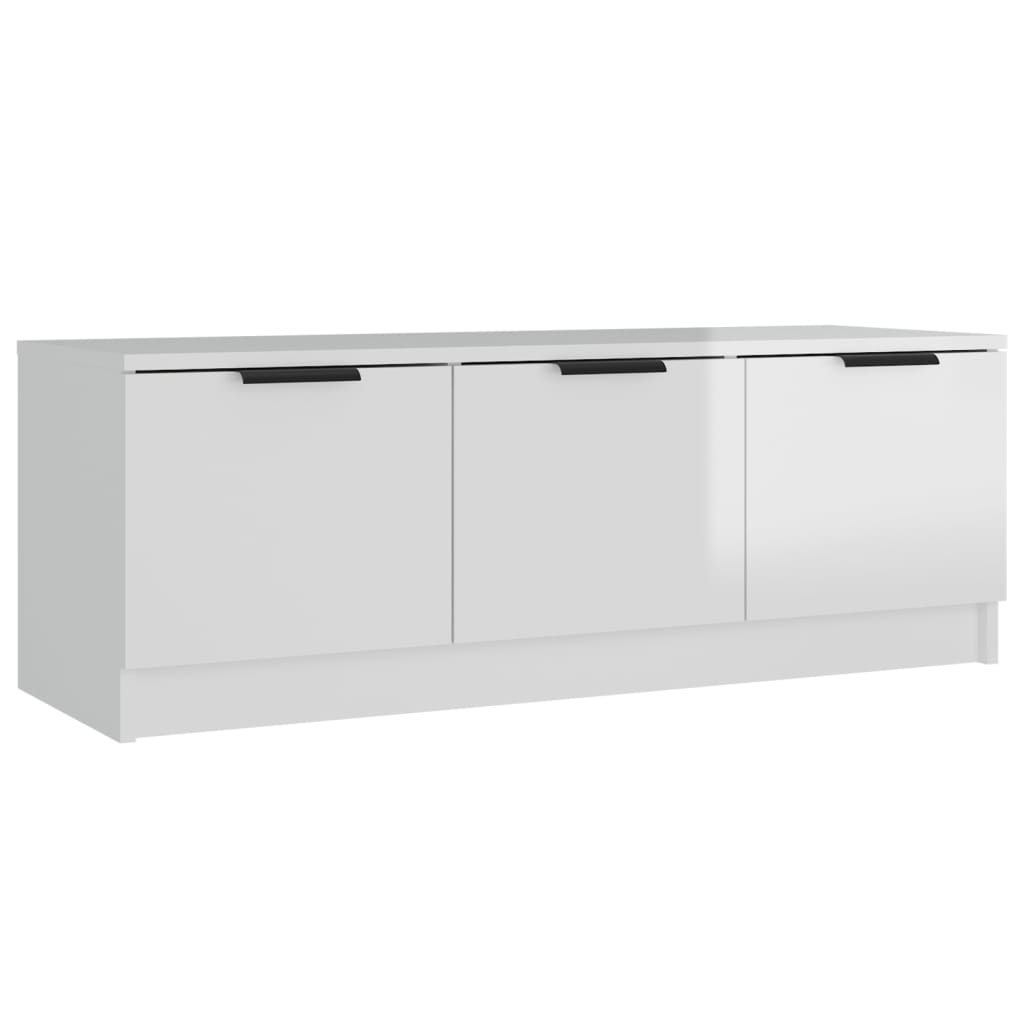 vidaXL Mobile Porta TV Bianco Lucido 102x35x36,5 cm Legno Multistrato