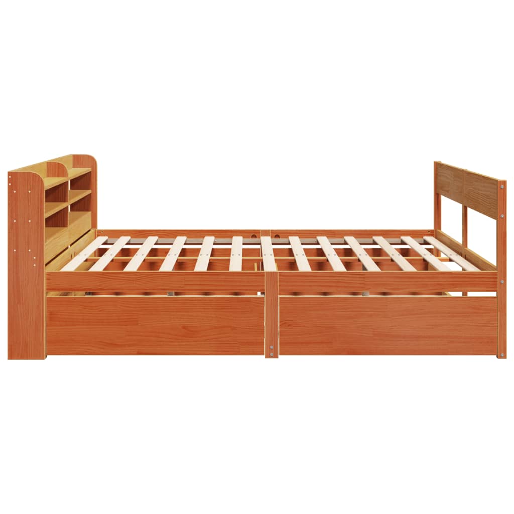 vidaXL Letto senza Materasso Marrone Cera 200x200 cm in Legno di Pino