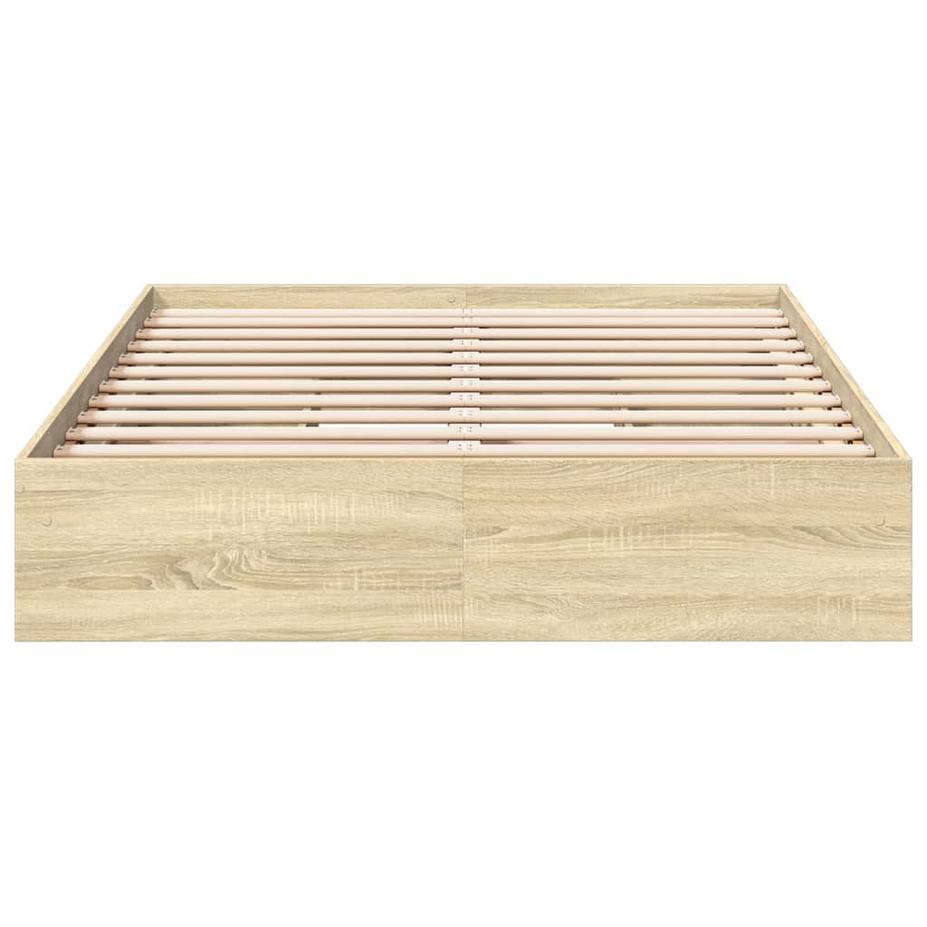 vidaXL Giroletto Cassetti Rovere Sonoma 140x200 cm Legno Multistrato