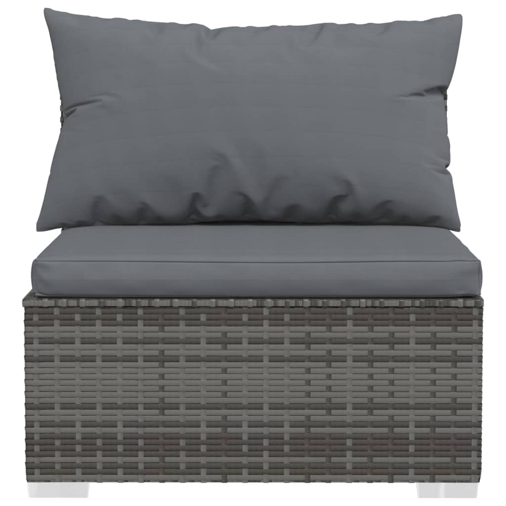 vidaXL Set Divani da Giardino 12 pz con Cuscini in Polyrattan Grigio