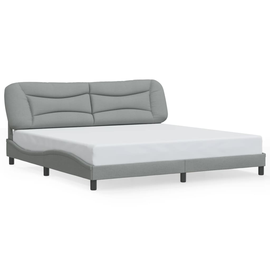 vidaXL Giroletto senza Materasso Grigio Chiaro 200x200 cm Tessuto