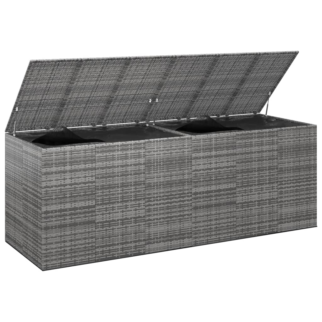 vidaXL Contenitore da Giardino in Rattan PE 291x100,5x104 cm Grigio