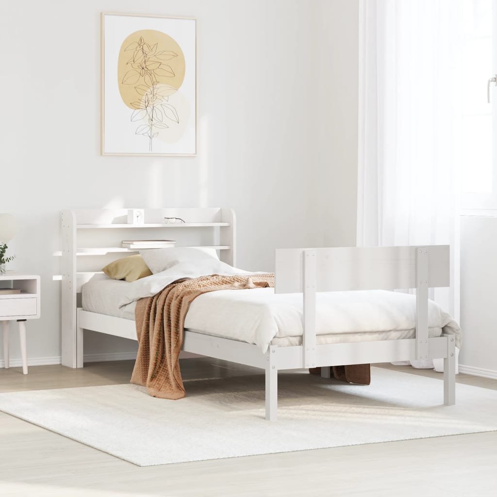 vidaXL Letto senza Materasso Bianco 90x200 cm Legno Massello di Pino