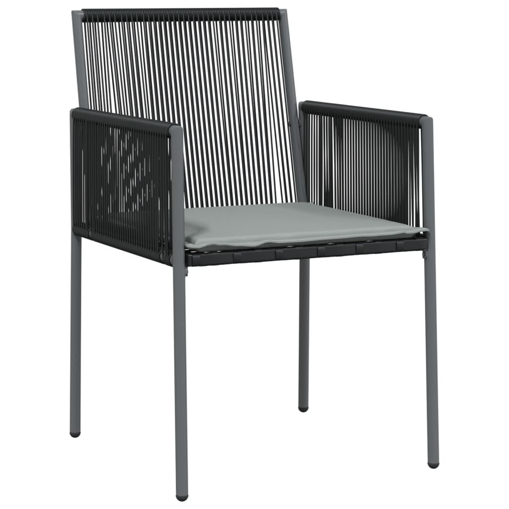 vidaXL Set Pranzo Giardino 7 pz con Cuscini Polyrattan e Acciaio Nero