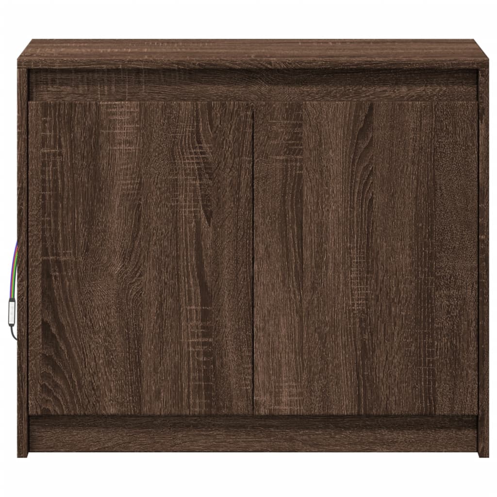 vidaXL Credenza con LED Rovere Marrone 72x34x61 cm Legno Multistrato