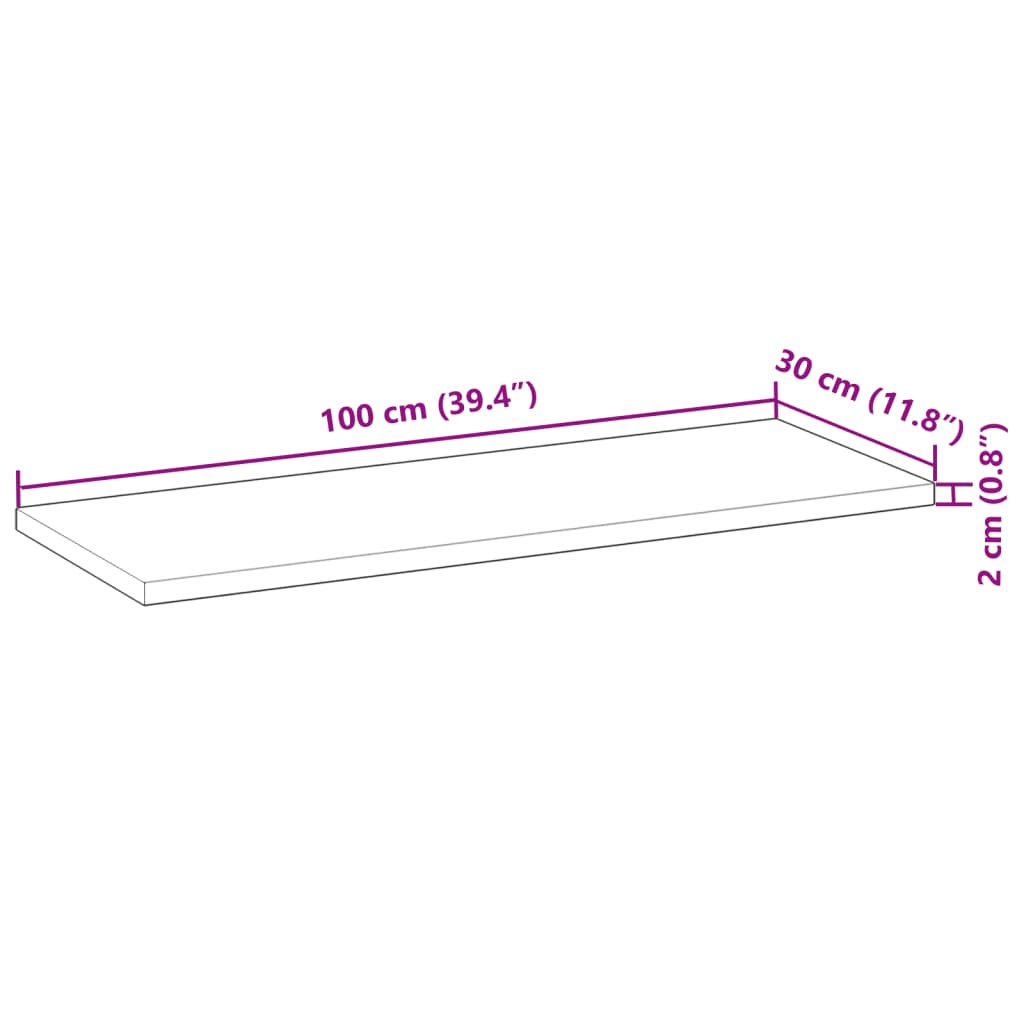 vidaXL Mensole da Parete 4 pz 100x30x2 cm Legno Acacia Non Trattato