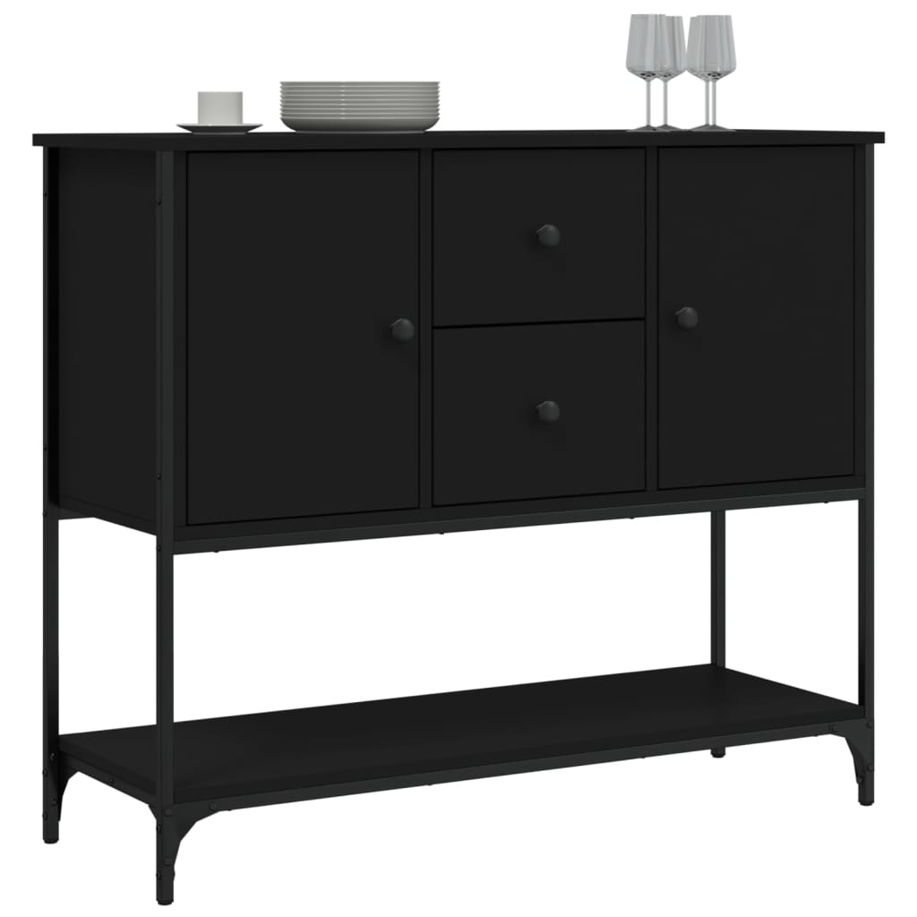 vidaXL Credenza Nera 100x36x85 cm in Legno Multistrato