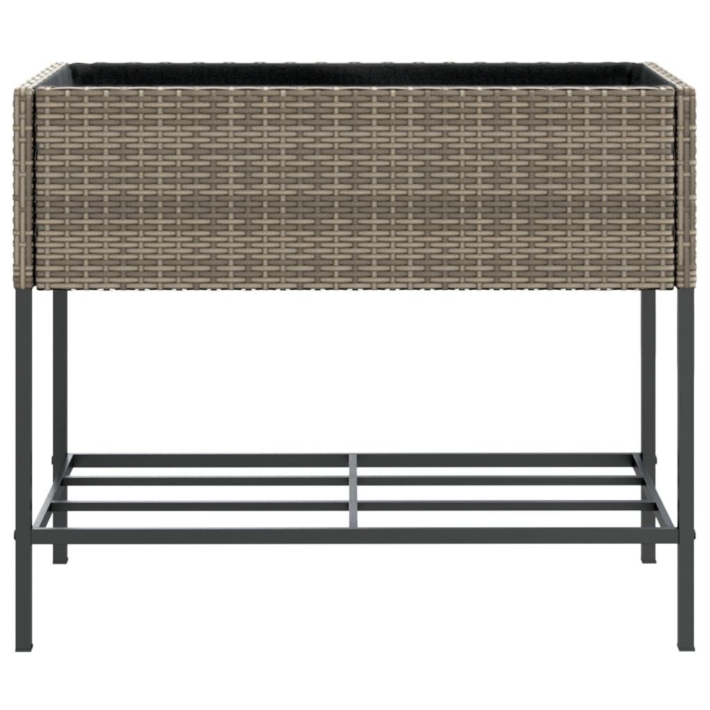 vidaXL Fioriere Giardino con Ripiani 2pz Grigie 90x40x75cm Polyrattan