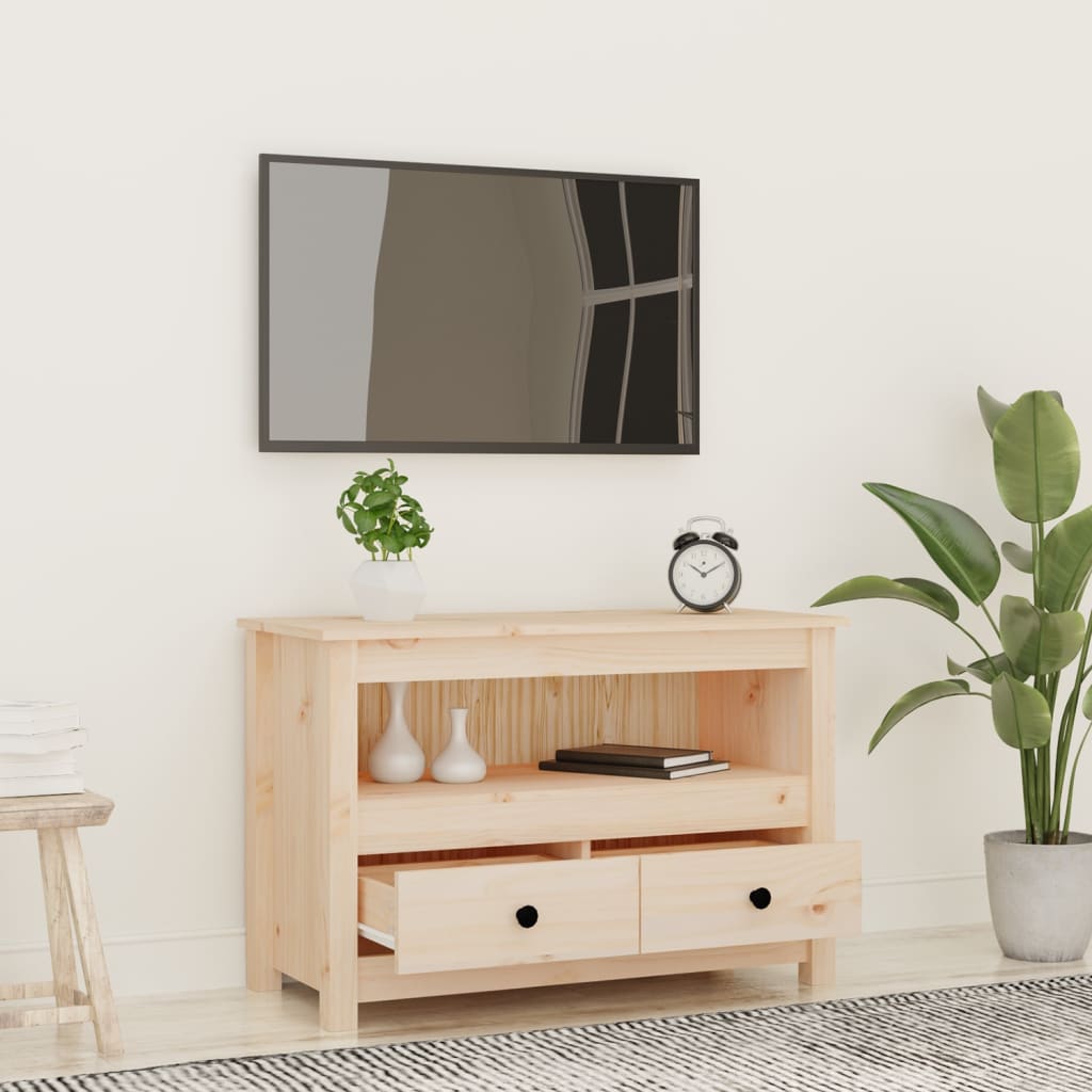 vidaXL Mobile Porta TV 79x35x52 cm in Legno Massello di Pino