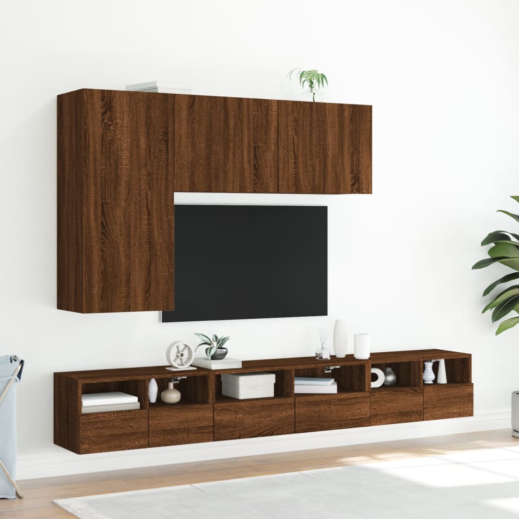 vidaXL Mobile TV a Parete Rovere Marrone 60x30x30 cm Legno Multistrato