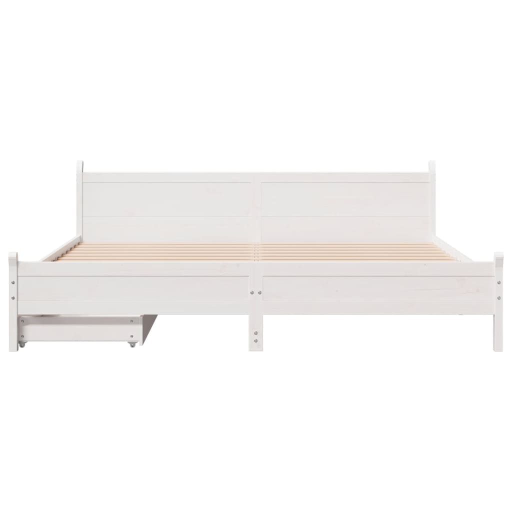 vidaXL Letto senza Materasso Bianco 180x200 cm Legno Massello di Pino