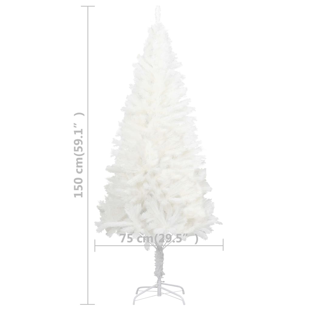 vidaXL Albero di Natale Preilluminato con Palline Bianco 150 cm