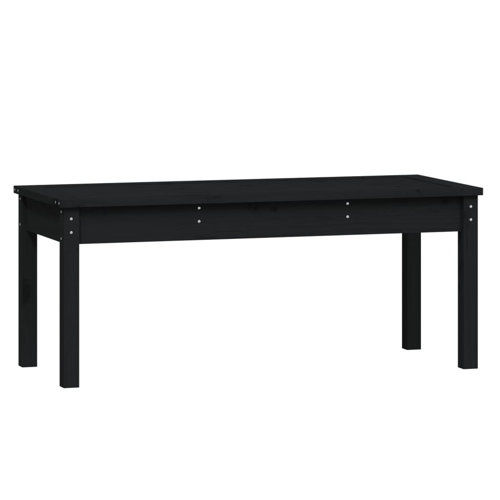 vidaXL Panca da Giardino Nera 109x44x45 cm Legno Massello di Pino