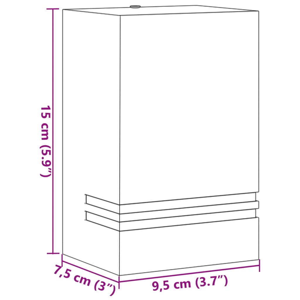 vidaXL Applique da Esterno Nera in Acciaio Inossidabile