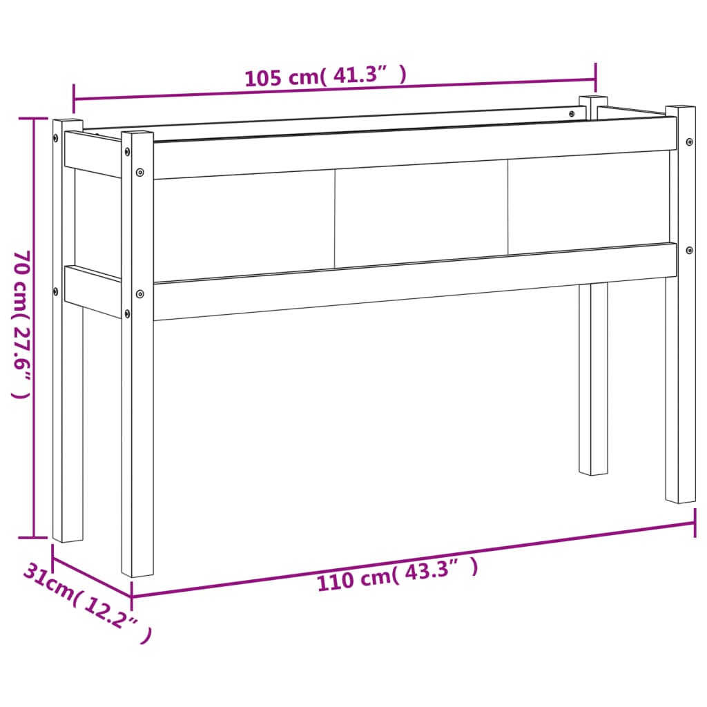 vidaXL Fioriere da Giardino 2 pz con Gambe Legno Massello di Douglas