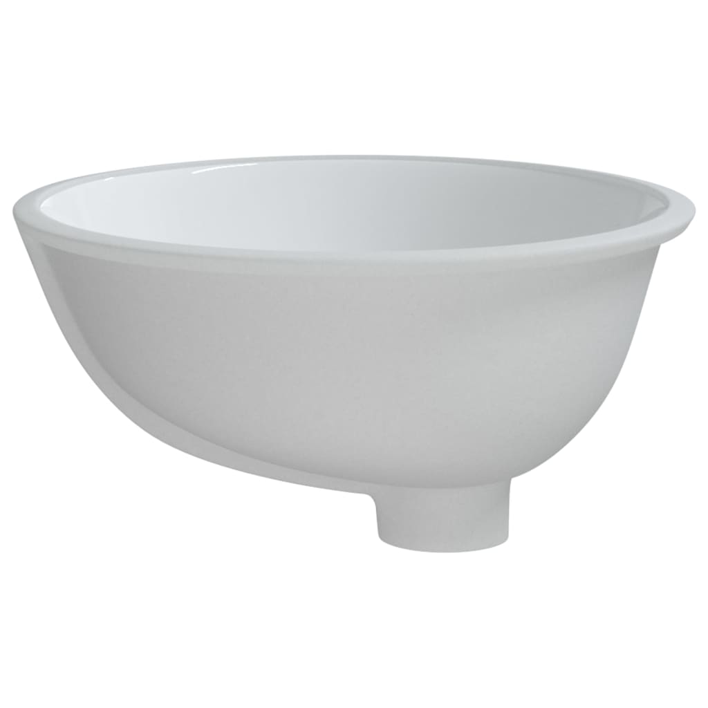 vidaXL Lavandino da Bagno Bianco 38,5x33,5x19 cm Ovale in Ceramica