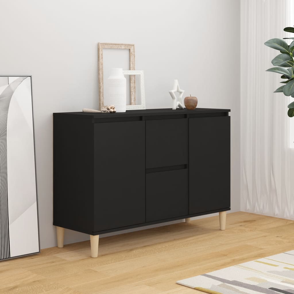 vidaXL Credenza Nera 101x35x70 cm in Legno Multistrato