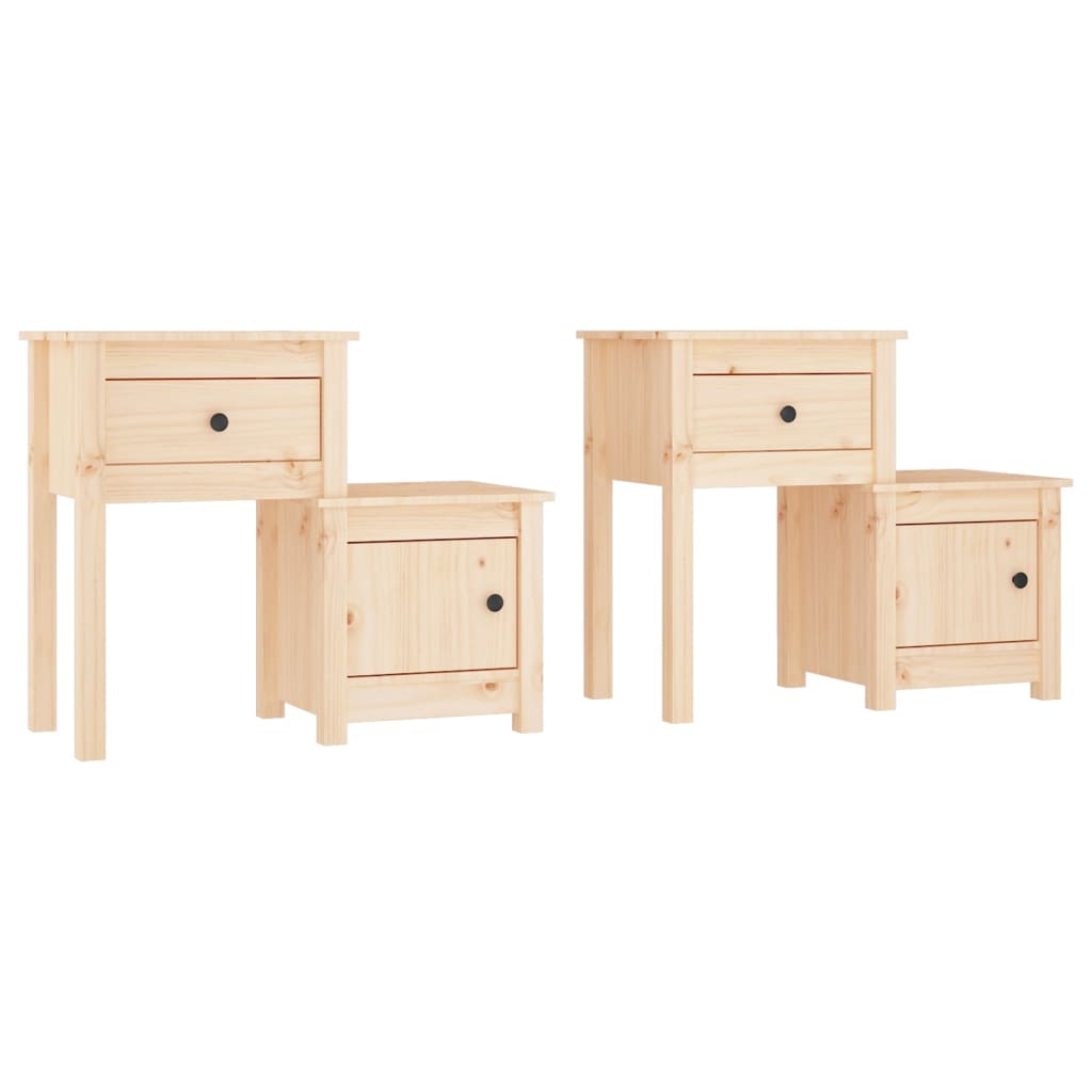 vidaXL Comodini 2 pz 79,5x38x65,5 cm in Legno Massello di Pino