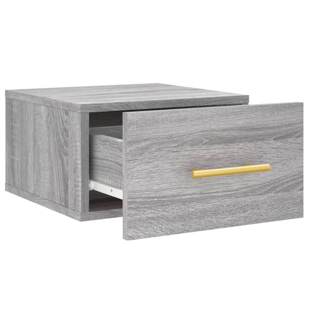 vidaXL Comodini a Muro 2 pz Grigio Sonoma 35x35x20 cm