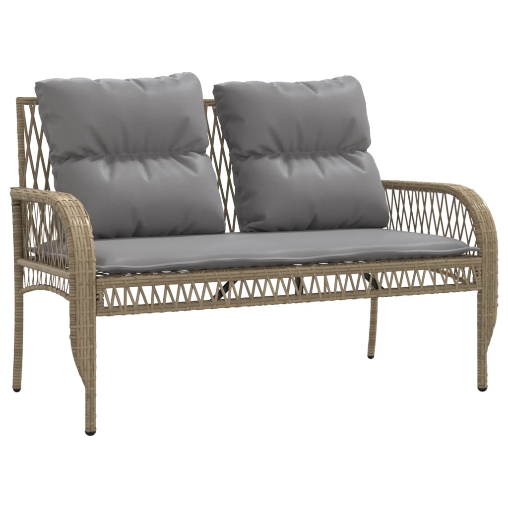 vidaXL Set Divano da Giardino 4 pz con Cuscini Beige in Polyrattan