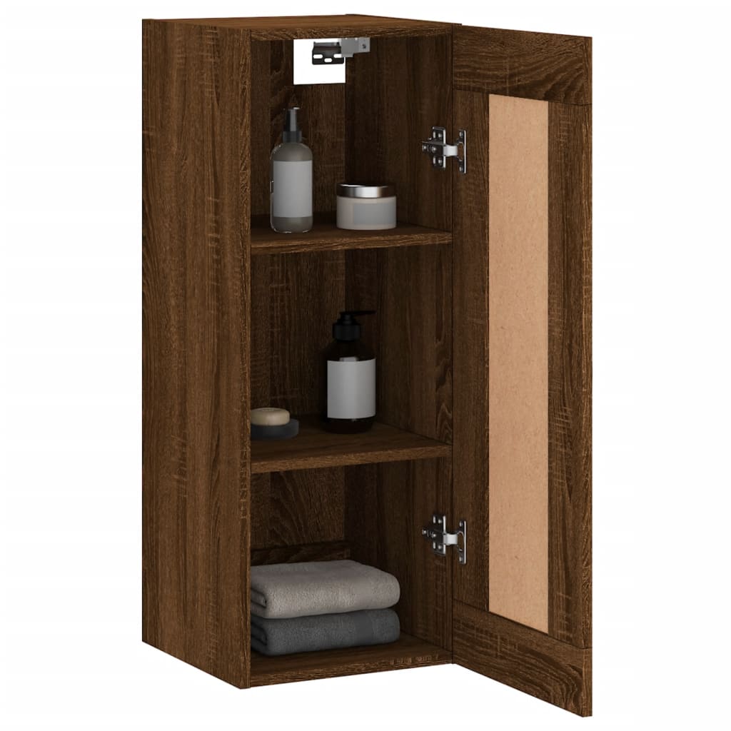 vidaXL Mobile a Parete Rovere Marrone 34,5x34x90 cm Legno Multistrato